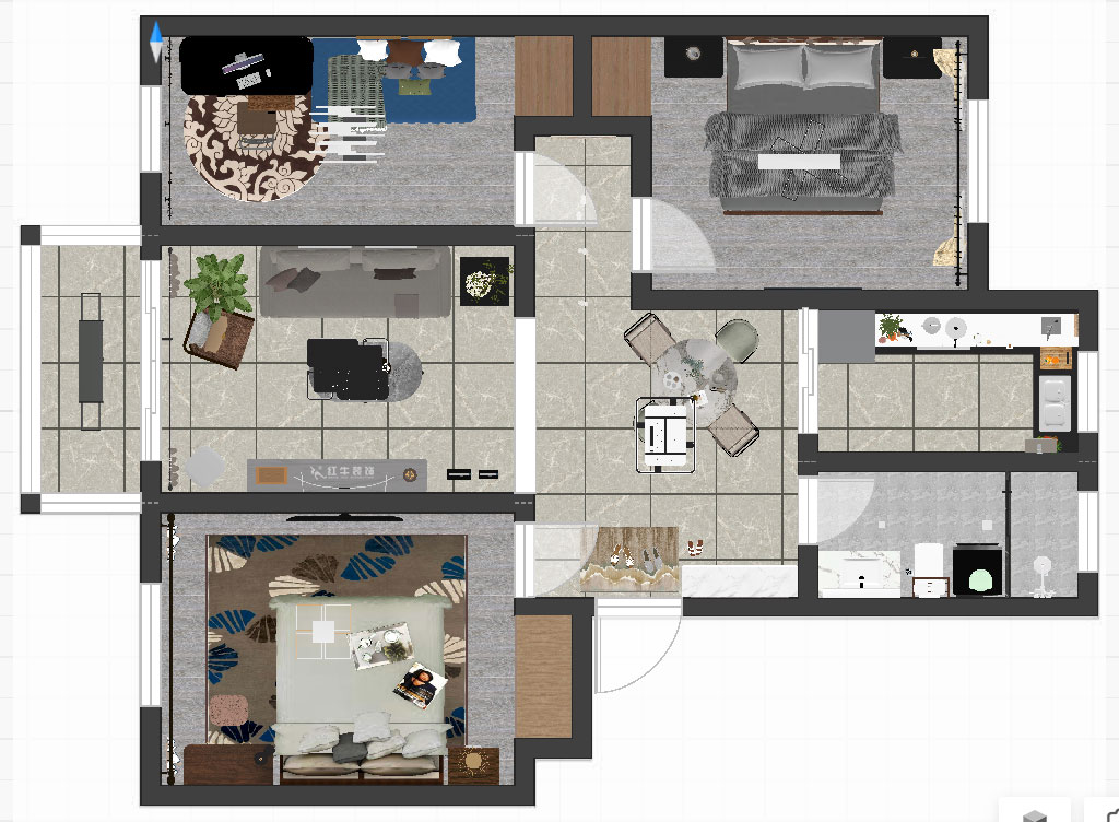 魏利利｜明故宫9号3-402-90㎡-现代简约风格｜3室2厅1卫｜老房改造｜定制家｜全包11